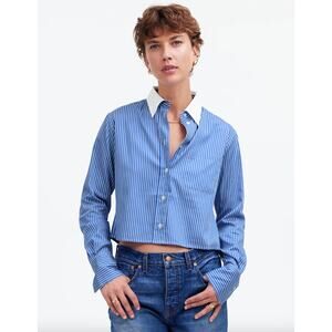 Madewell Blue Striped Button Down Shirt